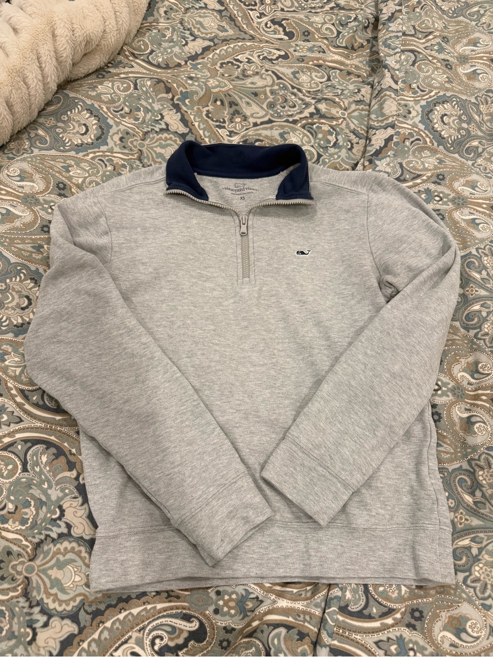 Vineyard Vines Broadfield Pullover Medium Gray Half Zip Coastal Casual Golf